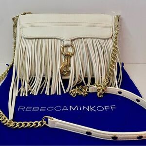 Rebecca Minkoff Cream Fringe Crossbody Bag
